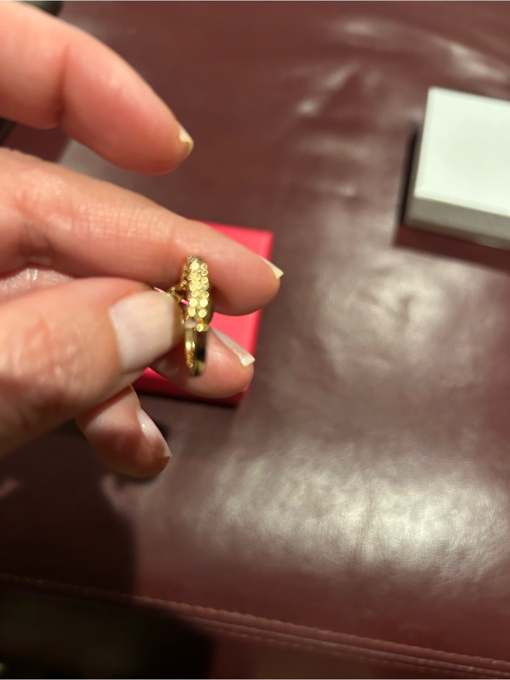 Adina Eden Gold Toggle Circle Ring with Solitaire CZ Accent Adjustable Size - Picture 5 of 5